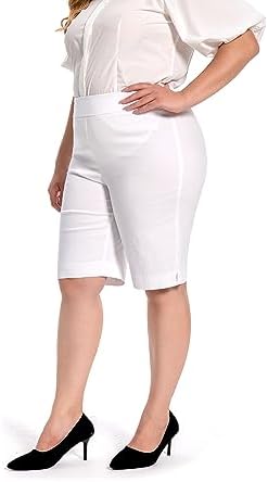 Jenna Rose Women's Pull-On Dress Shorts w/D-Ring – Work & Office Casual - Image 2