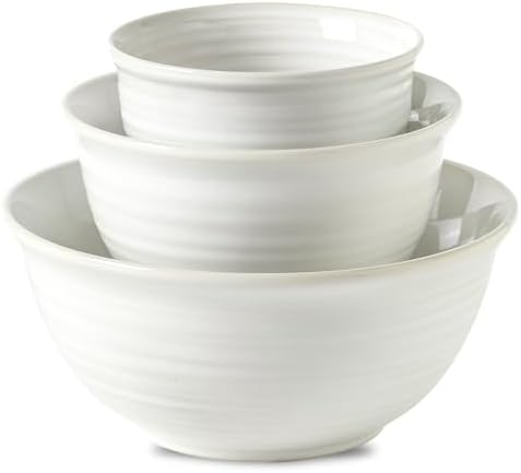 HASENSE Ceramic Mixing Bowls Set, 2.1/1.0/0.5 Qt, Handmade Salad Serving Bowls by Hasense