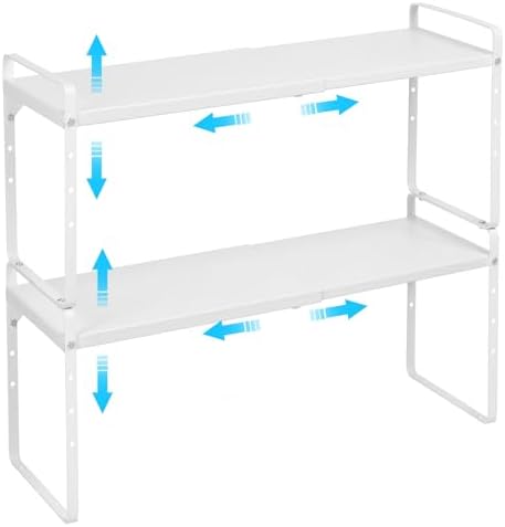15.5 to 25.5 Inch Expandable Kitchen Cabinet Organizer Shelf, 30 LBS Heavy Duty by X-cosrack