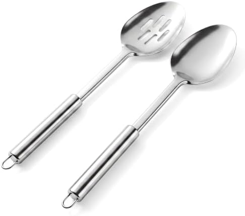 2 Pcs Stainless Steel Cooking Spoons Set, Cooking Utensils Set by Unknown