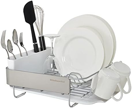 KitchenAid Compact Satin Wire Rust Resistant, Expandable Dish Rack - Image 3