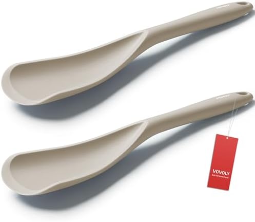 Vovoly Cooking Spoons, Nonstick Silicone Spatula Spoon by VOVOLY