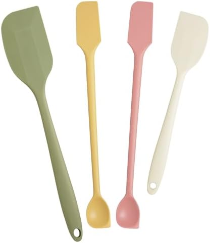 NiHome 4 Pcs Silicone Spatula Set, Heat Resistant Baking & Cooking Spatulas by NiHome