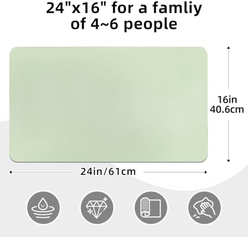 LOPNUR Large Dish Drying Mat for Kitchen Counter, Sage Green - Image 3