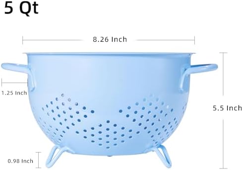Metal Colander 5 Quart Powder Coated Self-draining Metal Strainer - Image 2