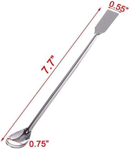 TIHOOD 10PCS 2 in 1 Stainless Steel Lab Spoon Spatula/Laboratory Sampling Spoon - Image 5