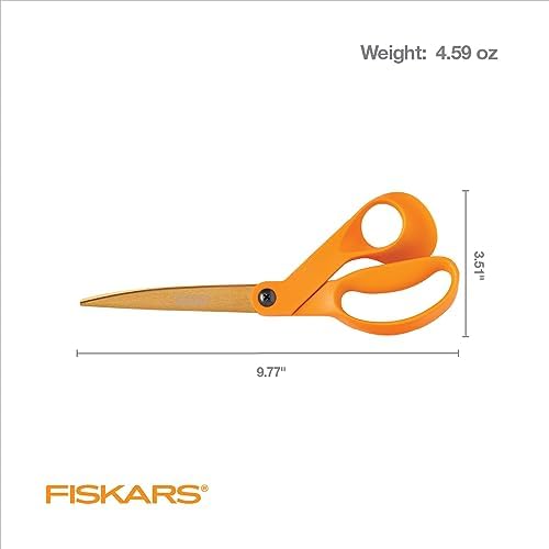 Fiskars 9" Titanium Shop Shears Heavy Duty Serrated Multipurpose Scissors - Image 6