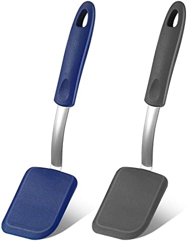 2Pcs Mini Silicone Cookie Brownie Spatula, Solid Flat by Yetene