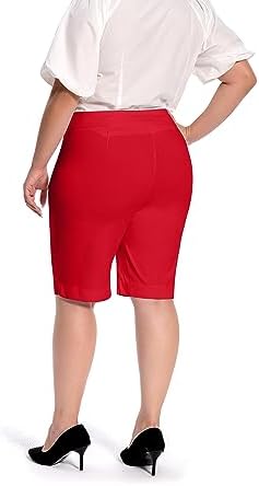 Jenna Rose Women's Pull-On Dress Shorts w/D-Ring – Work & Office Casual - Image 3