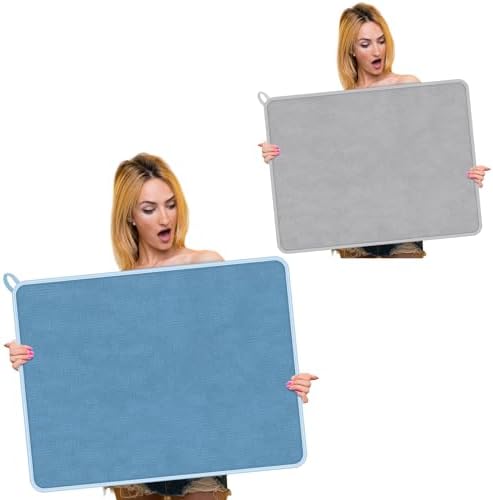 Hushee 2 Pcs Dish Drying Mats for Kitchen Counter, 30 x 24 Inch by Hushee
