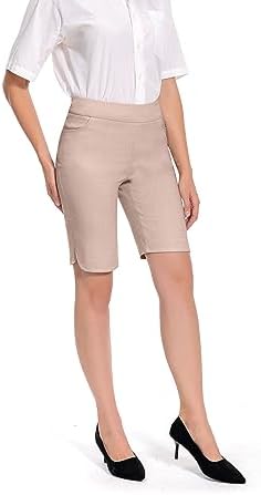 Women's Work Casual Super Stretch Tulip-Hem Pull-On Dress Shorts - Image 2