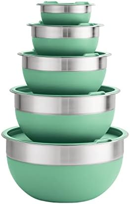 Tramontina 10 Pc Covered Stainless Steel and Silicone Mixing Bowl Set by Tramontina
