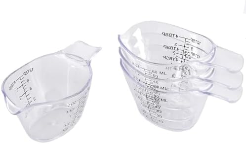 4 Pack Small Measuring Cups, 2oz/60ml Mini Measuring Cup by MiziDo