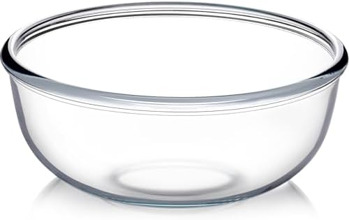 NUTRIUPS 6 QT Large Glass Mixing Bowl by NUTRIUPS