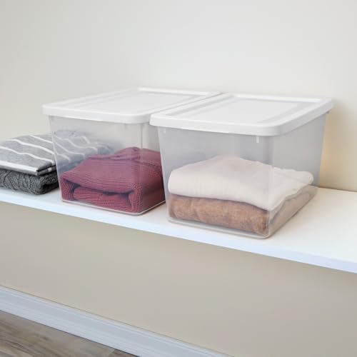 Sterilite Storage Box, Stackable Clear Plastic Bins, 20 Quart - Image 4