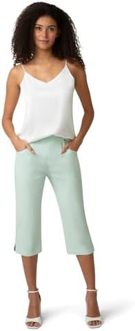 HUE Women's Stripe Pull on Pants Cigarette Skimmer Length and Pedal Pusher - Image 6