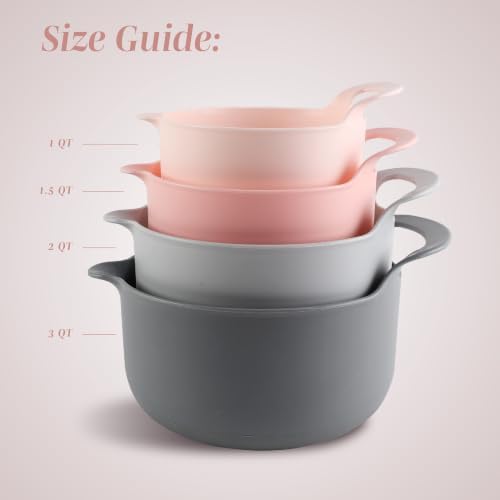 COOK WITH COLOR Nesting Plastic Mixing Bowl Set with Pour Spouts and Handles - Image 2