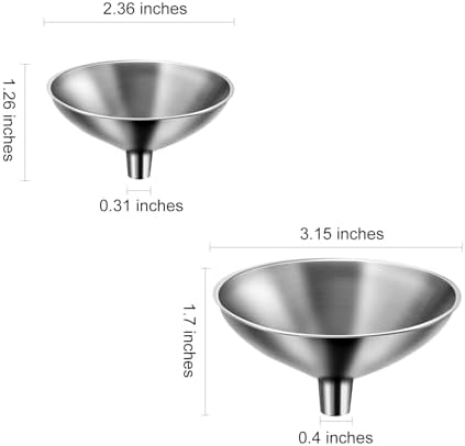 Small Funnel Set of 2, Stainless Steel Mini Funnel - Image 2