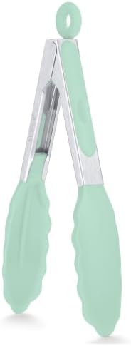 7 Inch Silicone Kitchen Tongs, Heat Resistant Cooking Utensils by AUWUB