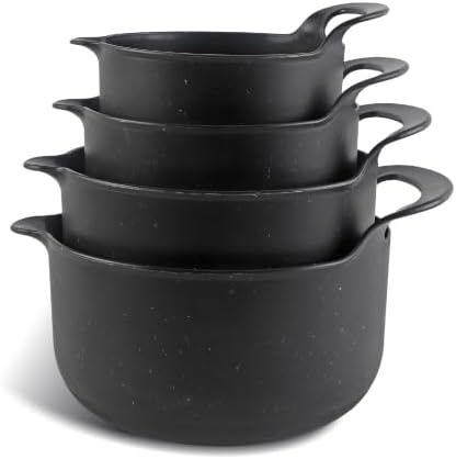 COOK WITH COLOR Nesting Plastic Mixing Bowl Set with Pour Spouts and Handles by CookwithColor