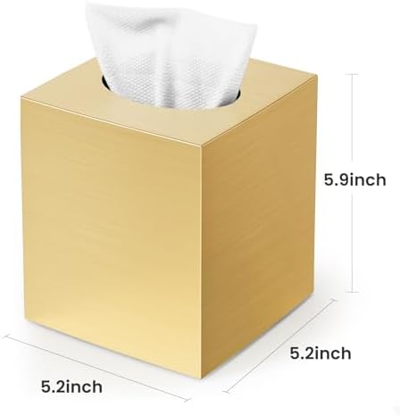 Square Tissue Box Cover with 2 Pcs Clear Qtip Holder Dispenser - Image 4