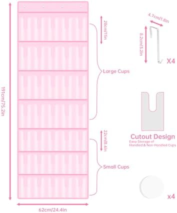 NiHome 35-Pocket Door Hanging Cup Organizer Fit - Image 2