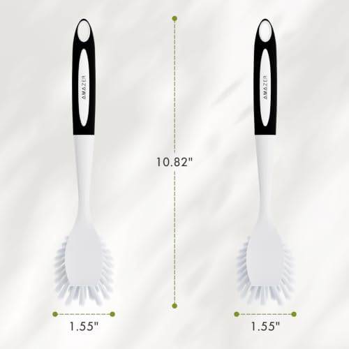 Amazer Dish Brush with Handle, 2 Pack Kitchen Scrub Brushes - Image 2