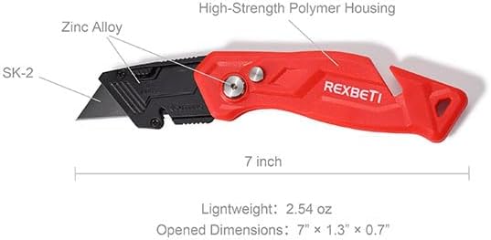 REXBETI 4-Pack Box Cutter Utility Knife, Folding Pocket Knife, 14 Blades - Image 6