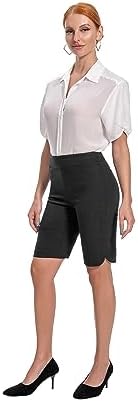 Women's Work Casual Super Stretch Tulip-Hem Pull-On Dress Shorts - Image 5