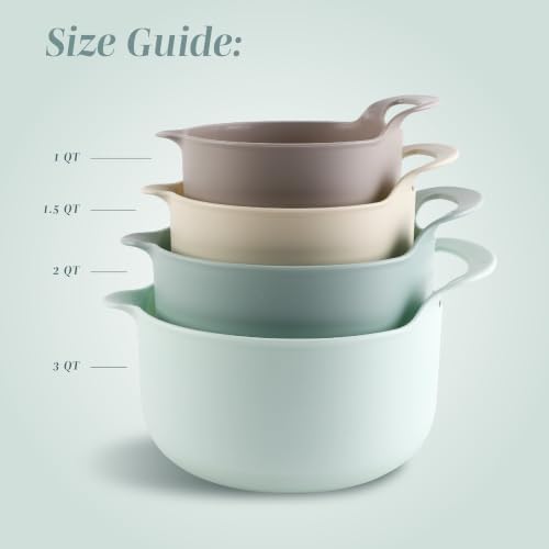 COOK WITH COLOR Nesting Plastic Mixing Bowl Set with Pour Spouts and Handles - Image 2