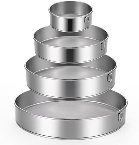 4 Pack Flour Sifter with Hanging Ring, Stainless Steel Fine Mesh Strainers by Unknown