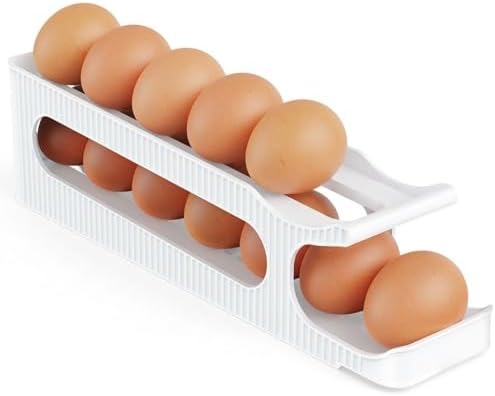 Sotfamily Egg Holder for Fridge, 2 Tiers, Egg Roller for Eggs 12 Count by Sotfamily