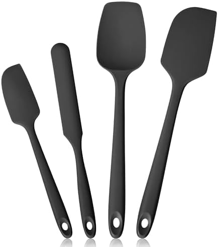 600ºF Heat Resistant Silicone Spatula Spoonula Set of 4 by Lilybeam