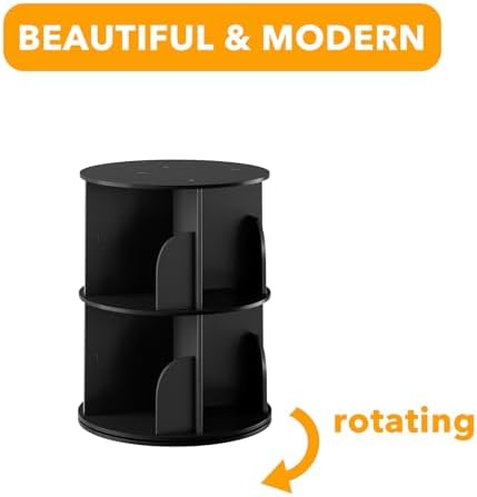 SpaceAid 2 Tier Rotating Bookshelf Tower, Spinning Bookcase Lazy Susan - Image 7