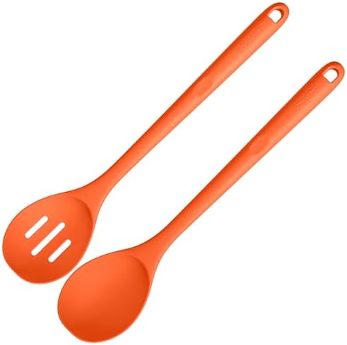 U-Taste Silicone Spoons Set of 2, 13.3" Long Large Mixing Spoon by U-Taste