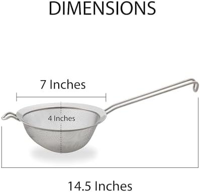 HIC Kitchen Fine Double Mesh Strainer, 18/8 Stainless Steel, - Image 6