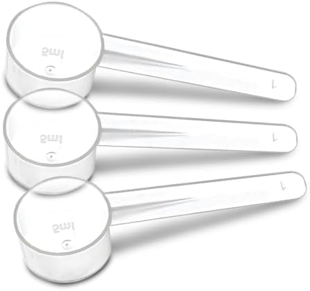 3 Pack Teaspoon Measuring Spoons, 1 Tsp Plastic Creatine Scoops by ExistingBeauty