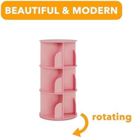 SpaceAid 3 Tier Rotating Bookshelf Tower, Spinning Bookcase Lazy Susan - Image 7