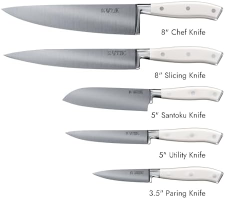 Yatoshi Knives Yatoshi Magnetic Kitchen Knife Block Set 6 Pcs White - Image 2