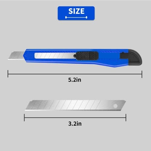 DIYSELF 8 Pack Box Cutter Retractable Utility Knife, 9mm Wide Blade - Image 4