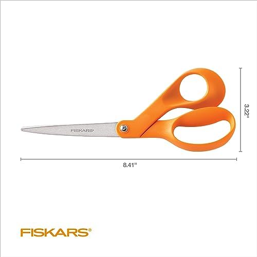 Fiskars 8" Original Orange-Handled Craft & Fabric Scissors, All Purpose - Image 6