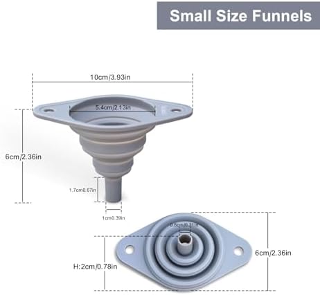 Kitchen Funnels Set 4 Pack，Small and Large，Silicone Collapsible Funnel，Small - Image 4