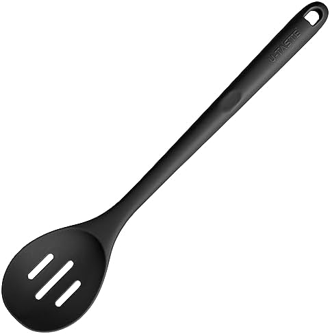 U-Taste Silicone Slotted Spoon, 13.3" Long Large Mixing Spoon by U-Taste