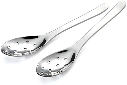 AOOSY Small Slotted Spoons, Modern Stylish Thick Heavy-weight Short handle by AOOSY