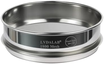 8" Full 304 Stainless Steel Lab Sieve, 1800 Mesh by LVDALAB