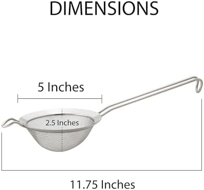 HIC Kitchen Fine Double Mesh Strainer, 18/8 Stainless Steel, - Image 7