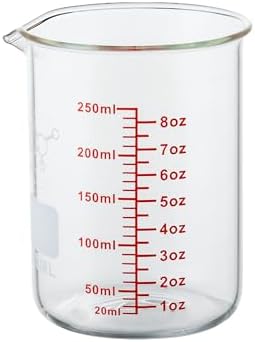 High Borosilicate Glass Measuring Cup-V-Shaped Spout, 250ml Glass Measuring by AckersBORO33
