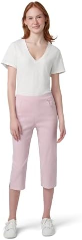 HUE Women's Stripe Pull on Pants Cigarette Skimmer Length and Pedal Pusher - Image 6
