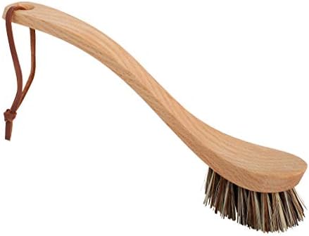 Redecker Dish Brush, Union Fiber, Curved Handle – Precision Heavy Duty Scrub by Redecker