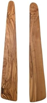 12 Inch Handmade Olive Wood Cooking Scraper Spatula 2 Piece Set by SainteOlive